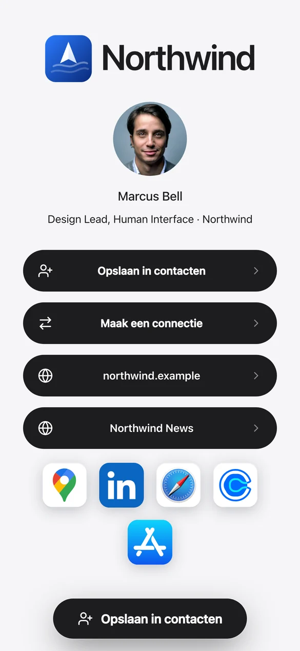 Digitaal visitekaartje van Marcus Bell