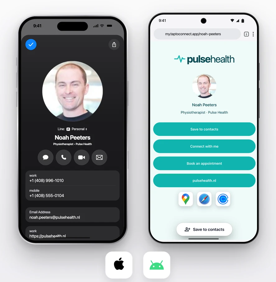 Digitaal visitekaartje op iPhone en Android
